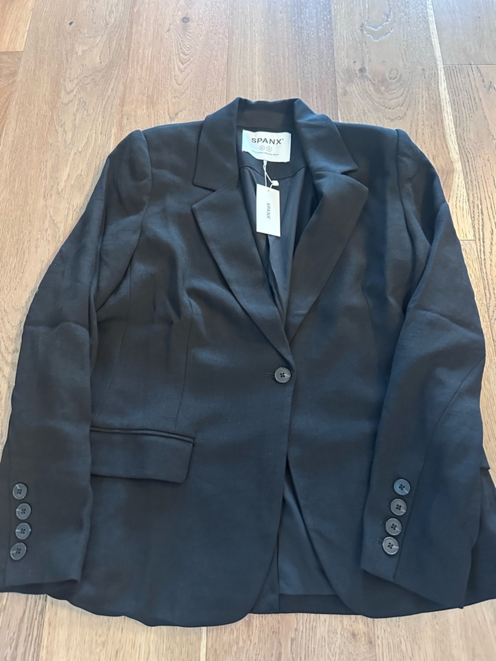 SPANX Black Single-Button Tailored Blazer